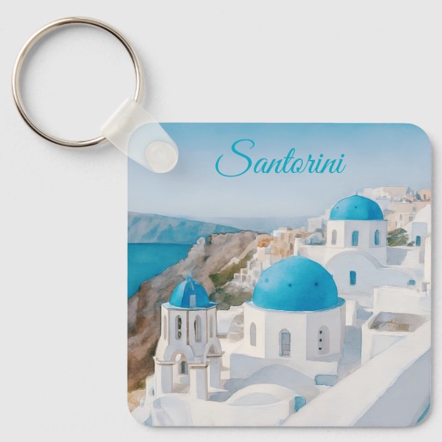 Santorini, Grekland Nyckelring (Framsida)