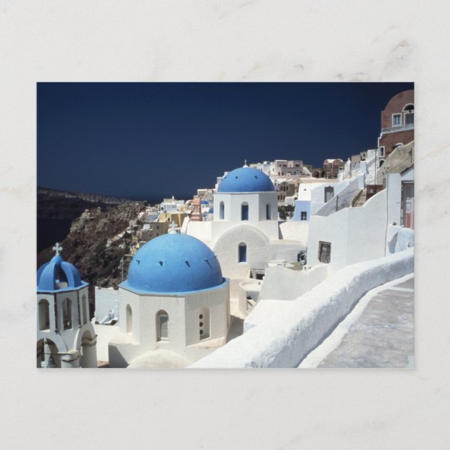 Santorini Grekland Ö Solig Postkort Vykort (Framsida)