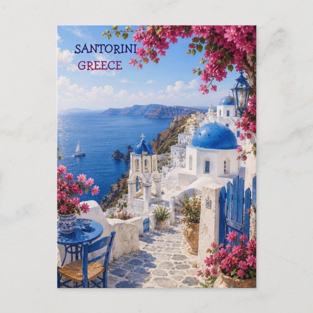 santorini grekland ö vykort (Framsida)