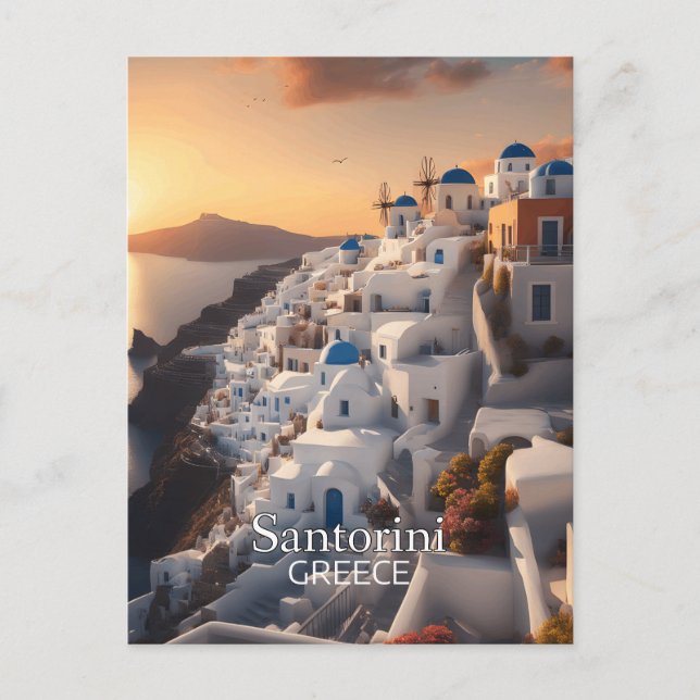 Santorini, Grekland: Oförlåtlig Vacation Paradise Vykort (Framsida)