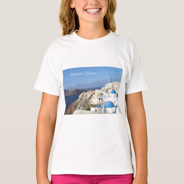 Santorini Grekland, Oia, flickaT-tröja T Shirt (Framsida)