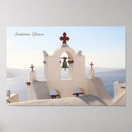 Santorini, Grekland, Oia, kyrka, fotografi Poster