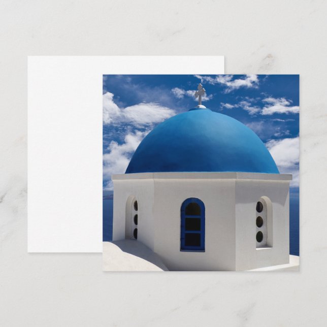 Santorini, Grekland Platt kort (Fram/baksida)