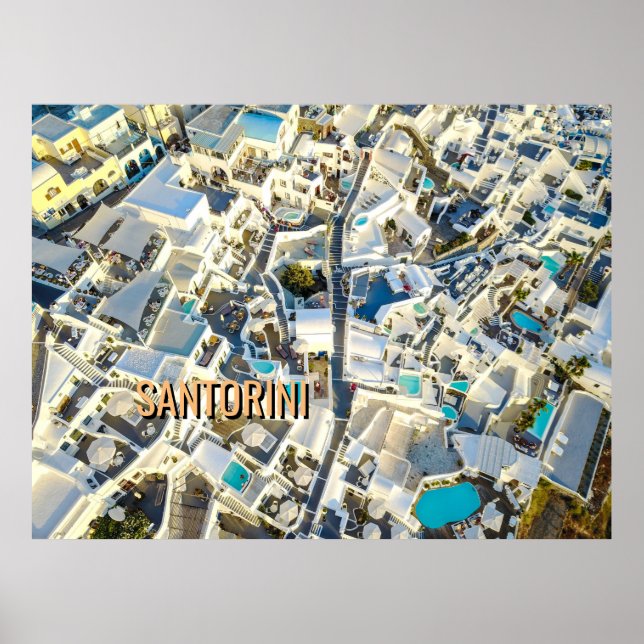 Santorini - Grekland Poster (Framsidan)