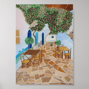 Santorini Grekland Poster