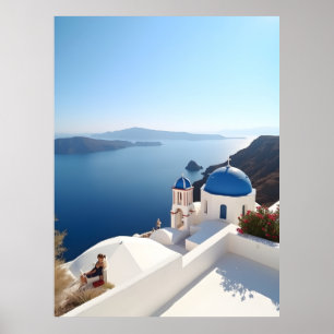 Santorini Grekland Poster