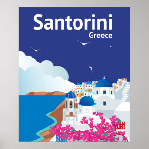 Santorini Grekland Poster