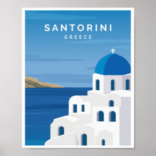 Santorini Grekland Poster