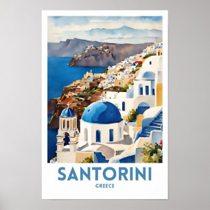 Santorini Grekland Poster
