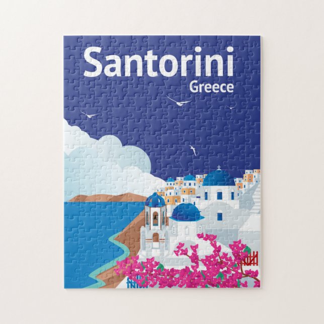 Santorini Grekland Pussel (Vertikal)