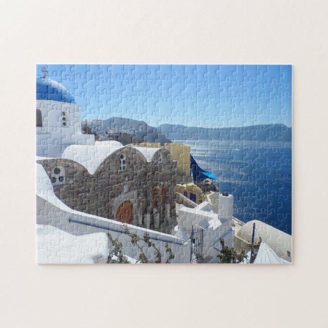 Santorini Grekland Pussel (Horisontell)