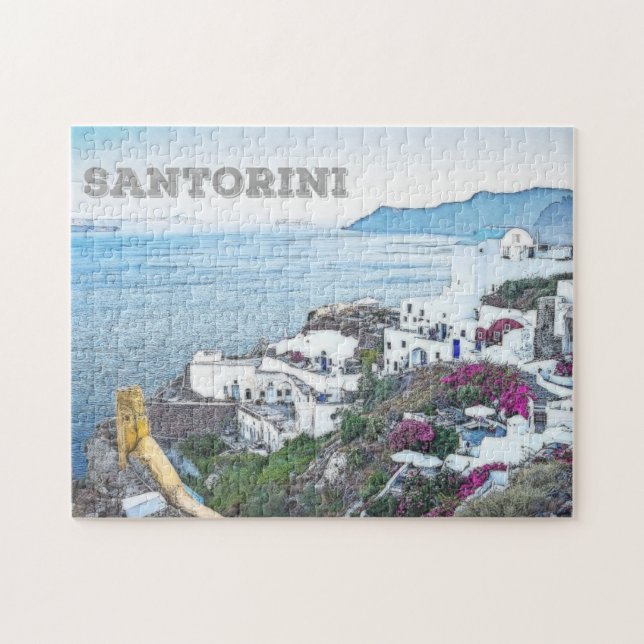 Santorini, Grekland Pussel (Horisontell)