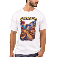 Santorini Grekland Resa Illustration T-Shirt