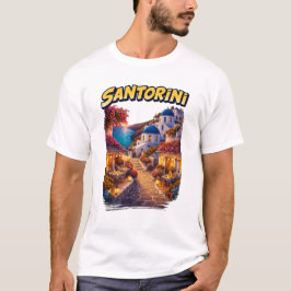Santorini Grekland Resa Illustration T-Shirt