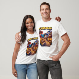 Santorini Grekland Resa Illustration T-Shirt