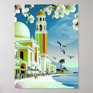 Santorini Grekland Resa vykort Konst, Santorini Po Poster