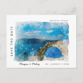 santorini grekland sommar save the date vykort