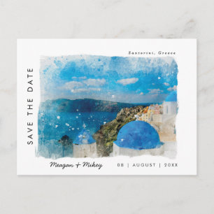 santorini grekland sommar save the date vykort