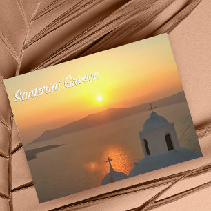 Santorini, Grekland Sunset Postcard Vykort