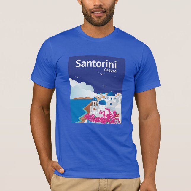 Santorini Grekland T Shirt (Framsida)