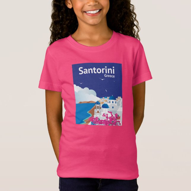 Santorini Grekland T Shirt (Framsida)