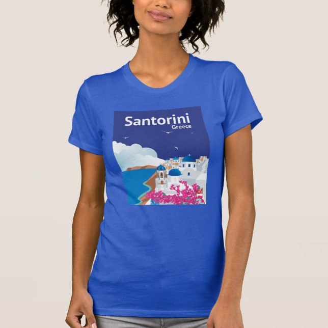 Santorini Grekland T Shirt (Framsida)
