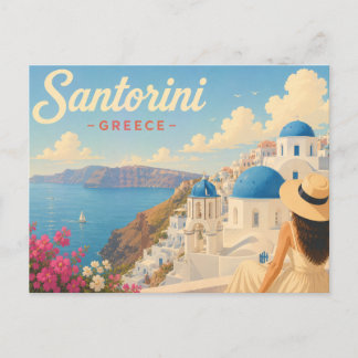 Santorini, Grekland - The Lady in the Hat Travel Vykort