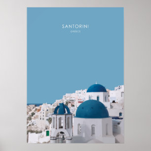 Santorini, Grekland Travel Artwork Poster
