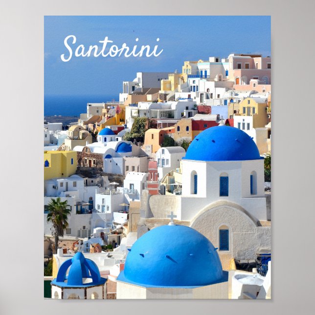 Santorini, Grekland - Travel Poster (Framsidan)