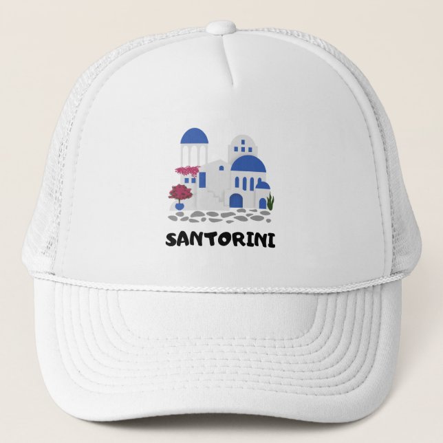 Santorini Grekland Vintage Keps (Framsida)