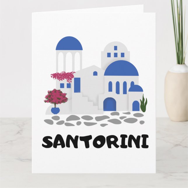 Santorini Grekland Vintage Kort (Framsida)