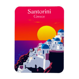 Santorini, Grekland Vintage resor Ocean Sunset Magnet