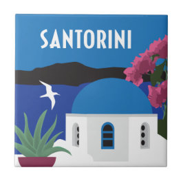 Santorini Grekland vintage resor stil Kakelplatta