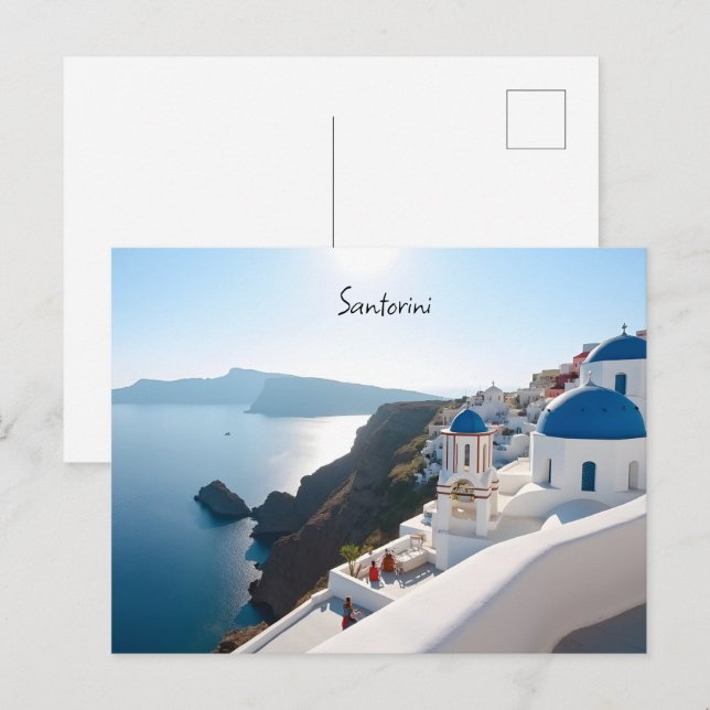 Santorini Grekland Vykort (Fram/baksida)
