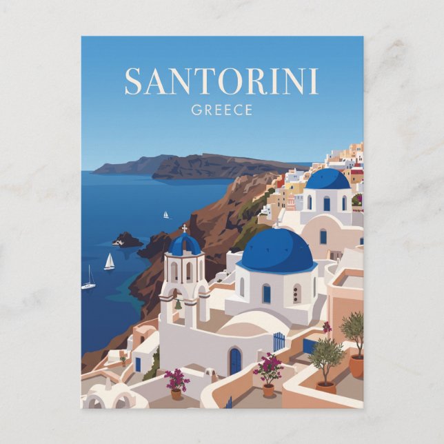 Santorini Grekland Vykort (Framsida)