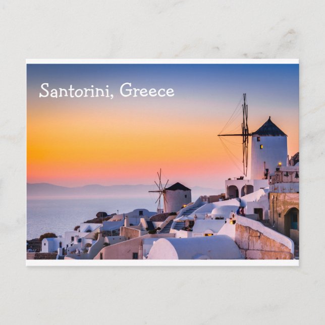 Santorini Grekland Vykort (Framsida)