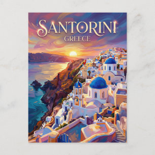 Santorini Grekland Vykort