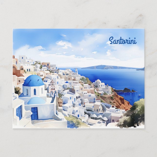 Santorini Grekland Vykort (Framsida)