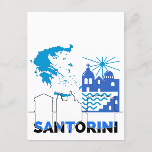 Santorini Grekland. Vykort