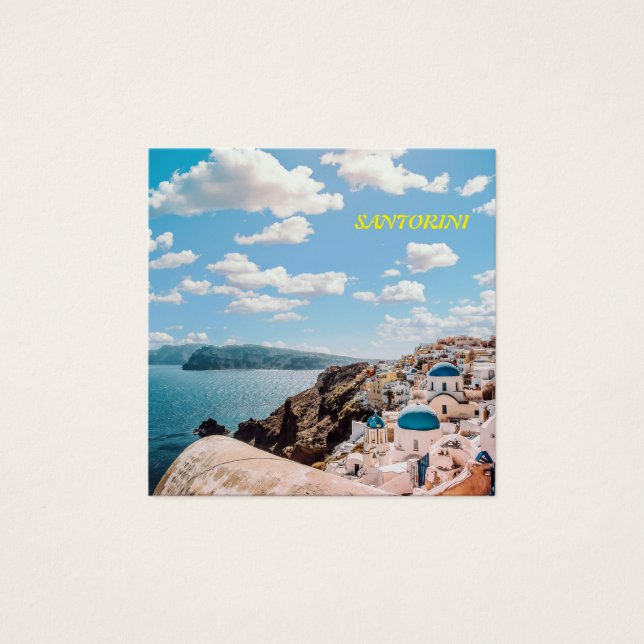 Santorini, Greklands buss Fyrkantigt Visitkort (Framsida)