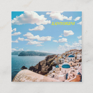 Santorini, Greklands buss Fyrkantigt Visitkort