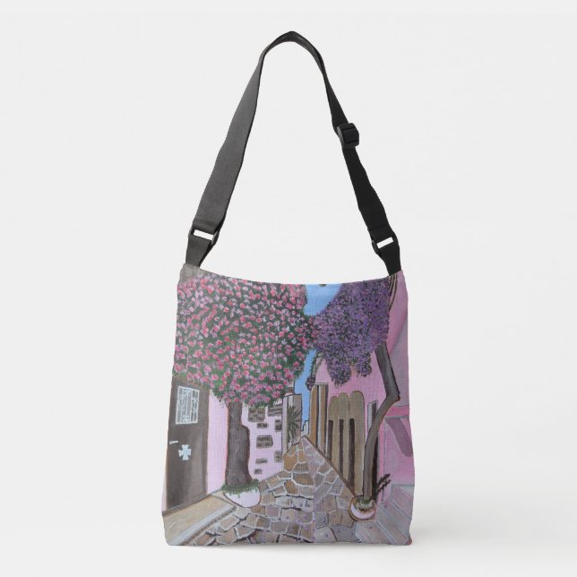 Santorini, Greklands kor-krockkudde Axelväska (Framsida)