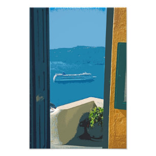 Santorini, Greklands kryssningsflygplats, frakt Fototryck