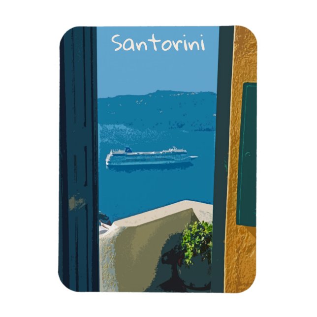 Santorini, Greklands kryssningsflygplats, frakt Magnet (Vertikal)