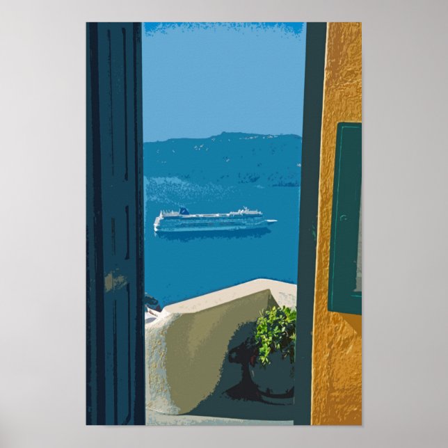 Santorini, Greklands kryssningsflygplats, frakt Poster (Framsidan)