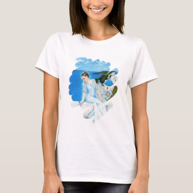 Santorini grekT-tröja T-shirt (Framsida)