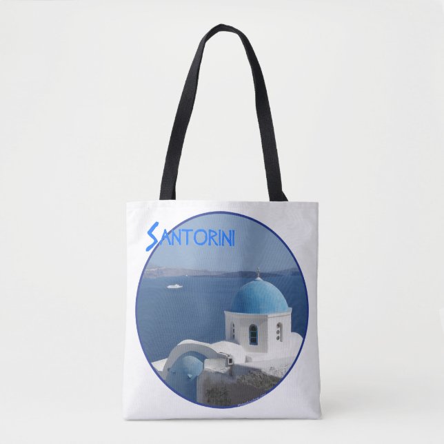 Santorini hamnutblick tygkasse (Framsida)