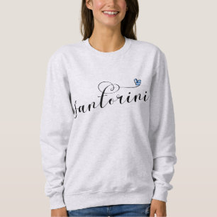 Santorini Heart In Flagga, Greece, Thira T Shirt