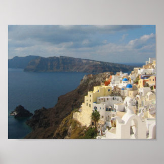Santorini i eftermiddagen Sol Poster