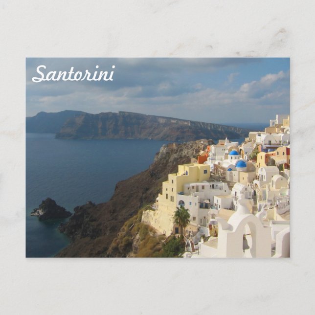 Santorini i eftermiddagen Sol Vykort (Framsida)